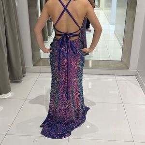 Royal purple sequin dress